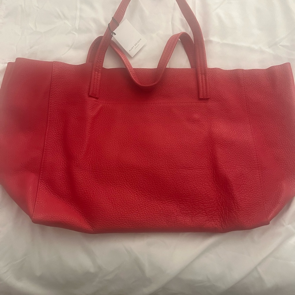 Kurt Geiger Soft Leather Red Tote Bag